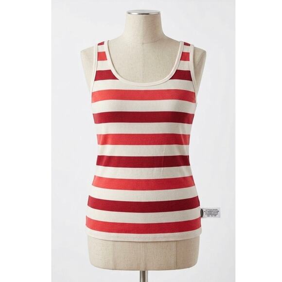 Old Navy Tops - Old Navy The Perfect Tank XXL Plus Red White Pink Striped Ribbed Scoop Neck Boho